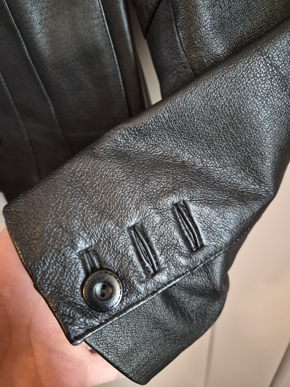 Vintage East 5th Black Leather Tailored Blazer Jacket - Picture 4 of 7